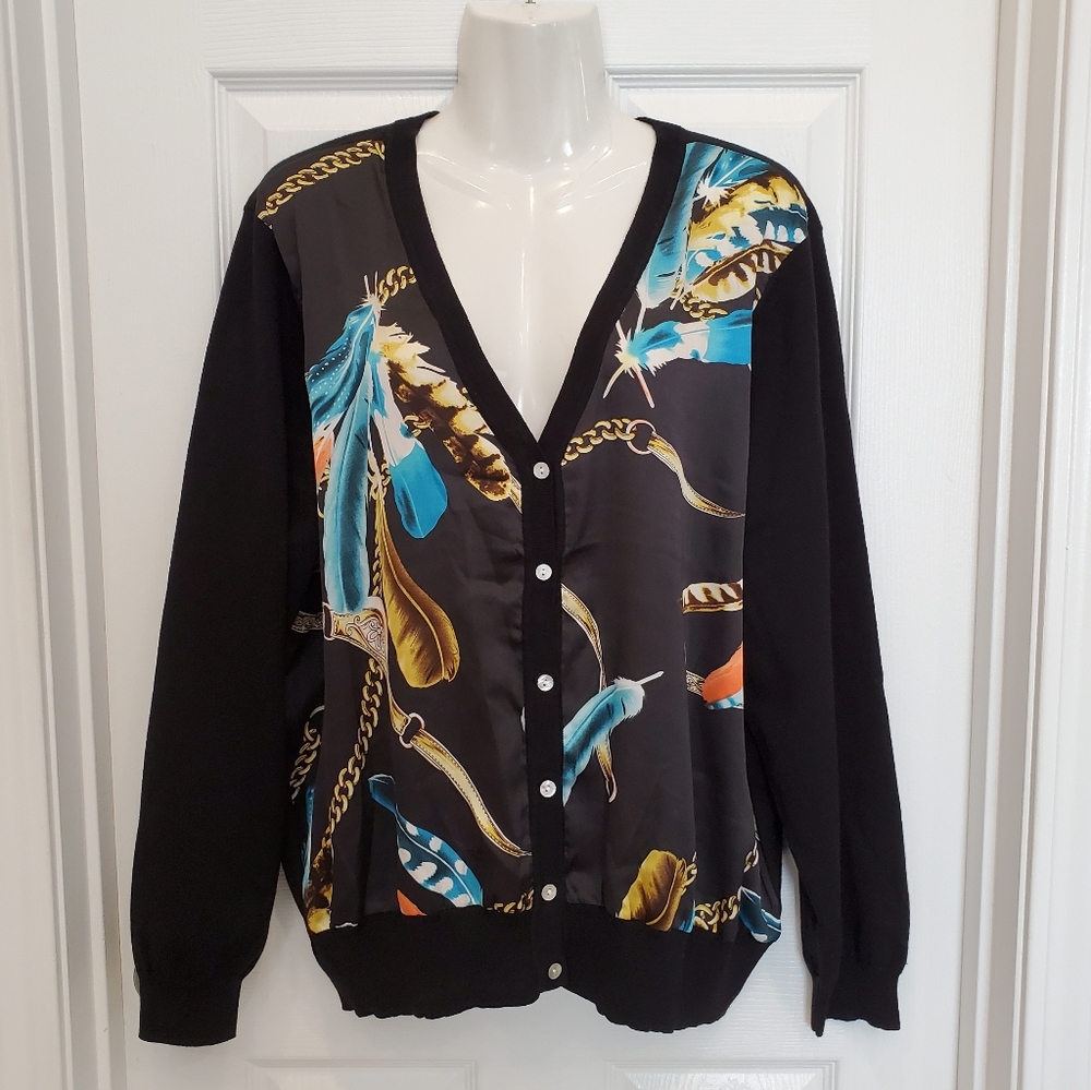 WD NY Woman Long Sleeve Cardigan Sweater Plus 2X